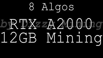 RTX A2000 12GB Mining Hashrates