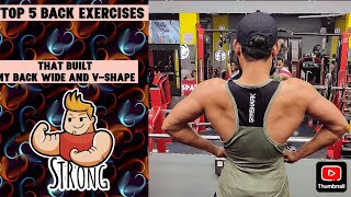 Top 5 back exercises for wide and V-shape 🔥🎯💯