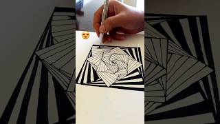 Rotating squares/ injoy & try💥#zentangle #drawing