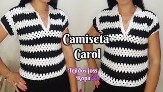 camiseta/ polera / polo Carol tejida a crochet | tejidos joss ropa |