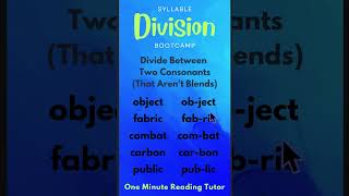 Syllable Division Bootcamp: Rule 1 - Divide Between Two Consonants-More Examples 2 #syllabledivision