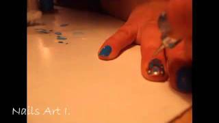 Nails Art Azzurro e marrone