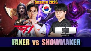 T1 Faker vs DK ShowMaker - Faker LEBLANC vs ShowMaker MALZAHAR Mid - Patch 26.20 KR Ranked | lolrec