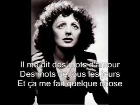 Edith Piaf -La vie en rose with lyrics 