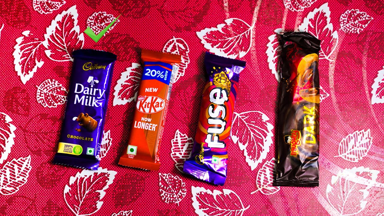 dairy milk chocolate vs Cadbury Fuse vs KitKat vs dark Chocolate YouTube