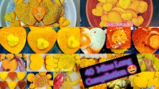 ASMR Love Series 💛🧡Deep Dyed Gym Chalk Yellow Hearts & Flowers Edit| Satisfying Sleepsounds screenshot 3