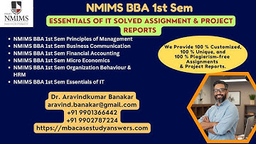 SVKM Narsee Monjee BBA 1st Sem Solved Assignments I NMIMS DEC 2024 BBA 1st Sem Solved Assignments