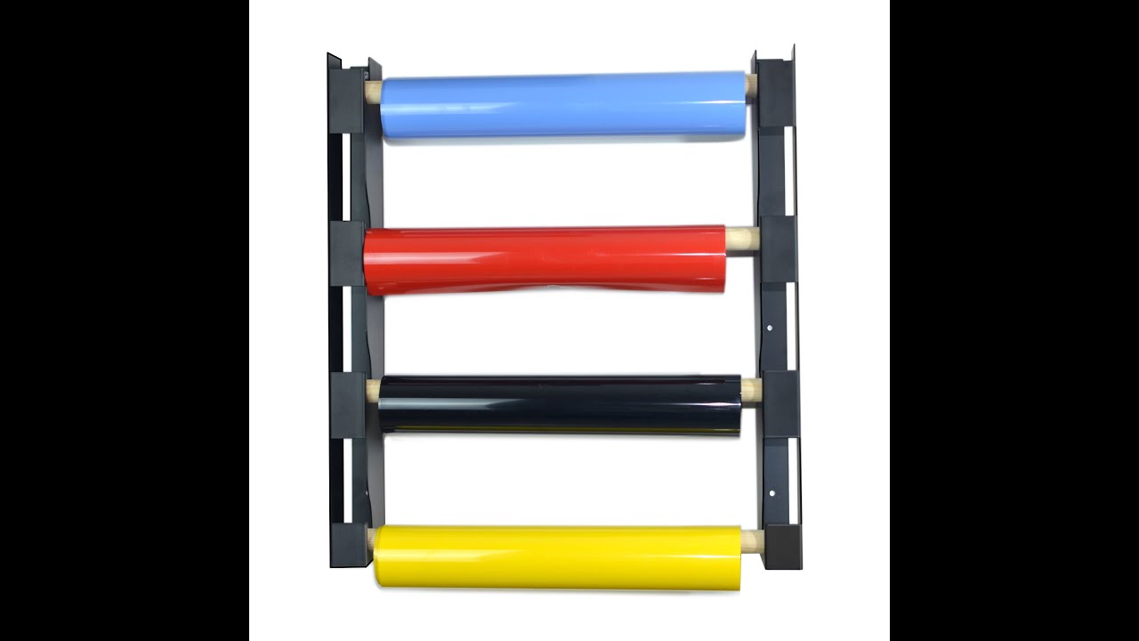 BANDUN Vinyl Holder,Vinyl Roll Holder,Vinyl Rack Wall Mount For 4 Rollers Of Vinyl