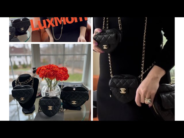 Chanel WIMB Small HEART Bag What FITS with COMPARISONS LV Mini Pochette  Card Holder #luxurypl38 