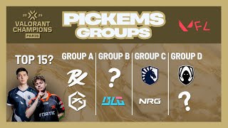 Sliggy's Pickems for CHAMPS Group Stage | Top 15 | VFL