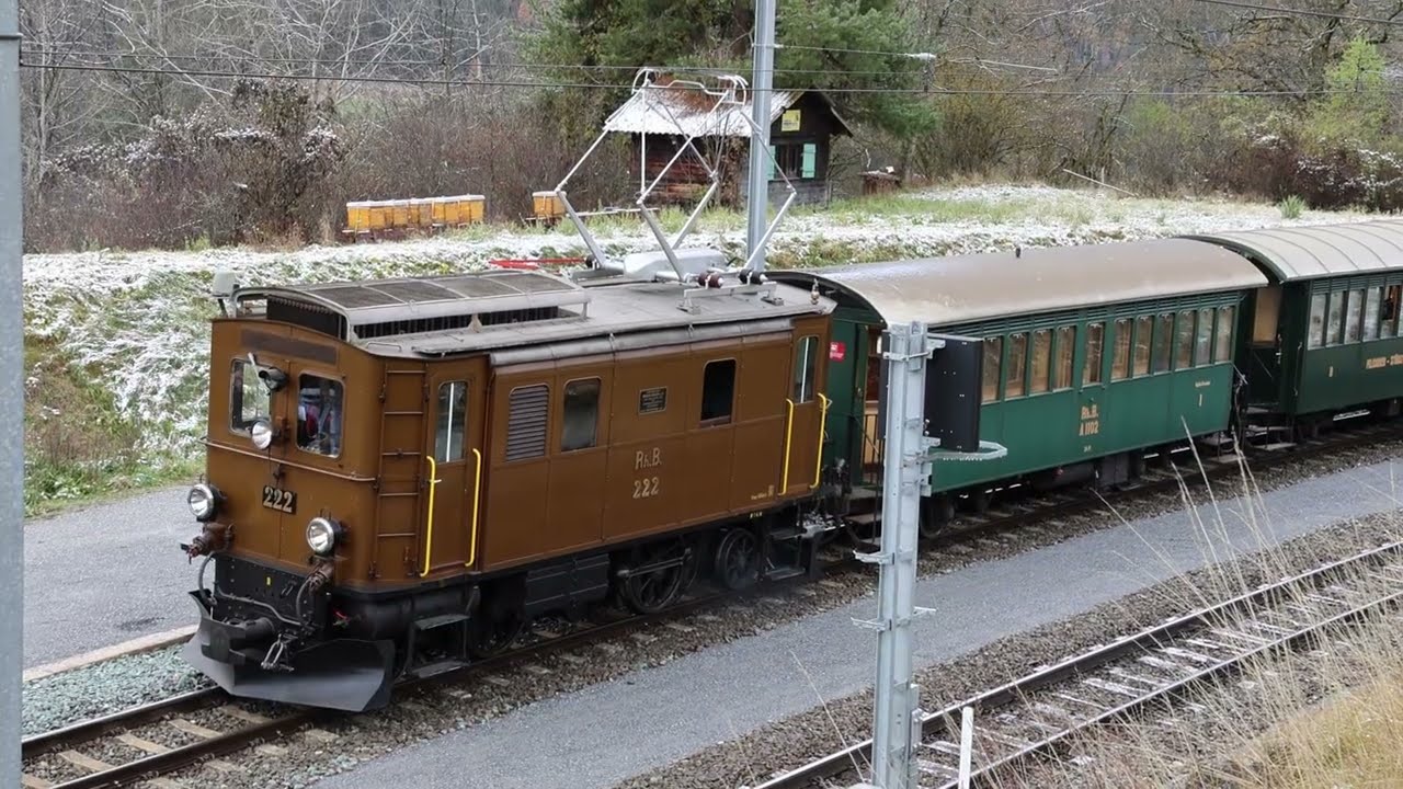 RhB Historic, Extrafahrten mit Ge 2/4 222 / G 3/4 11 Heidi anlässlich FairFoto Contest, 18.11.2023