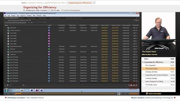 "Organizing for Efficiency" | Adobe Premiere Pro CS6 with Educator.com