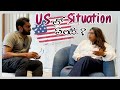 Conversation with us entrepreneur   us lo situation ela undi  uk to us  explained in telugu