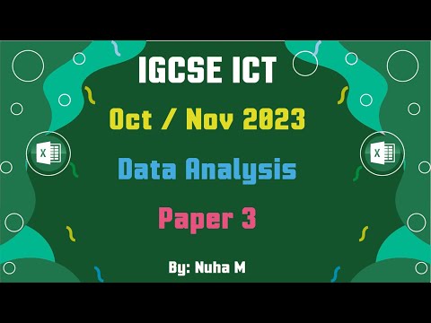 Igcse Ict Oct Nov 2023 Paper 31 Data Analysis Spreadsheet Excel
