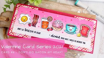 Valentine Card Series 2021 #6 | Copic Coloring a Slimline Card | Sunny Studio Stamps