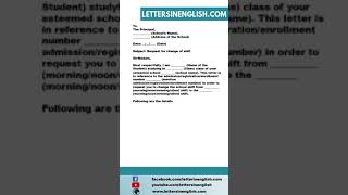 Request Letter for School Shift Change