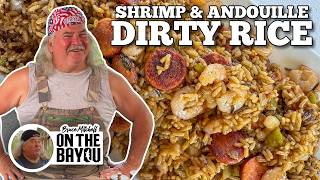 Bruce Mitchell makes Shimp and Andouille Dirty Rice on the Blackstone Griddle