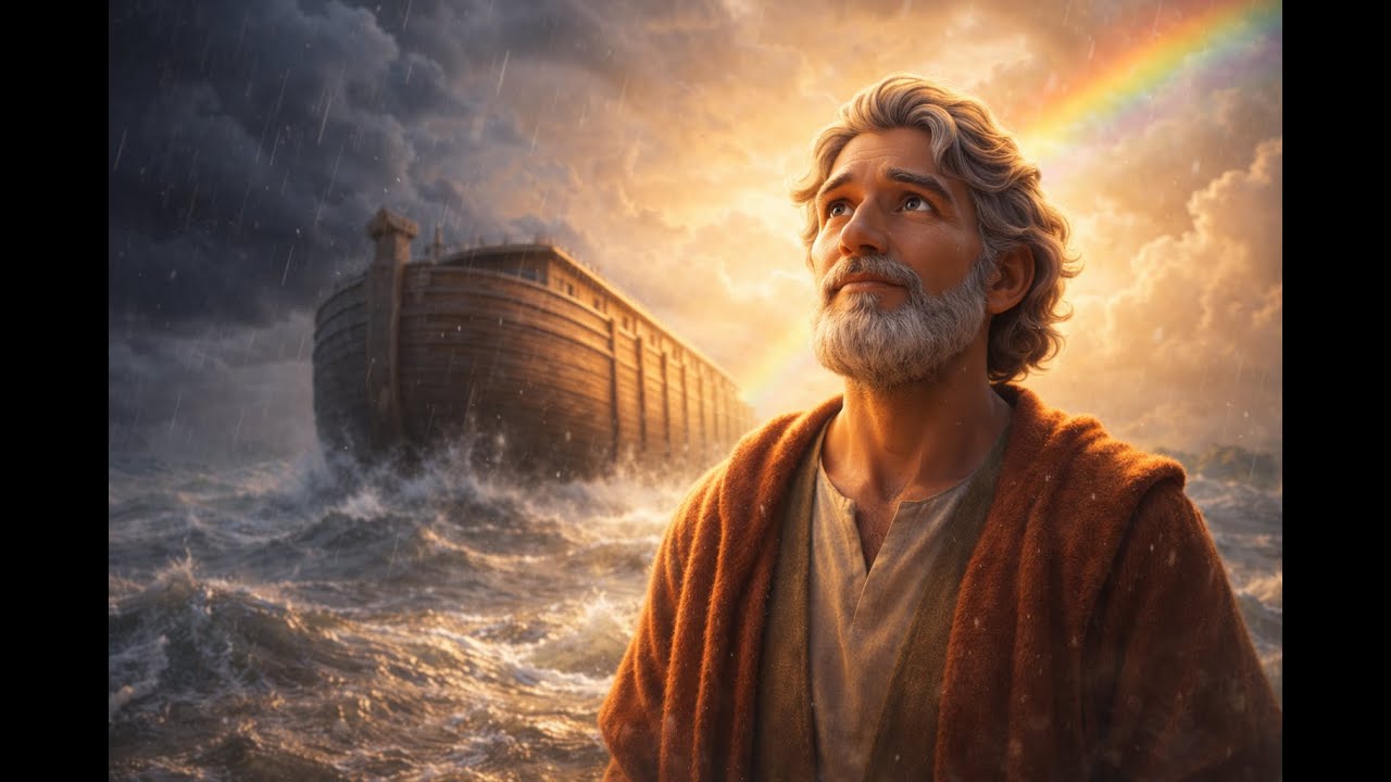 L’arche de Noé 🌧️ La foi qui flottait au-dessus de la tempête (histoire biblique animée)