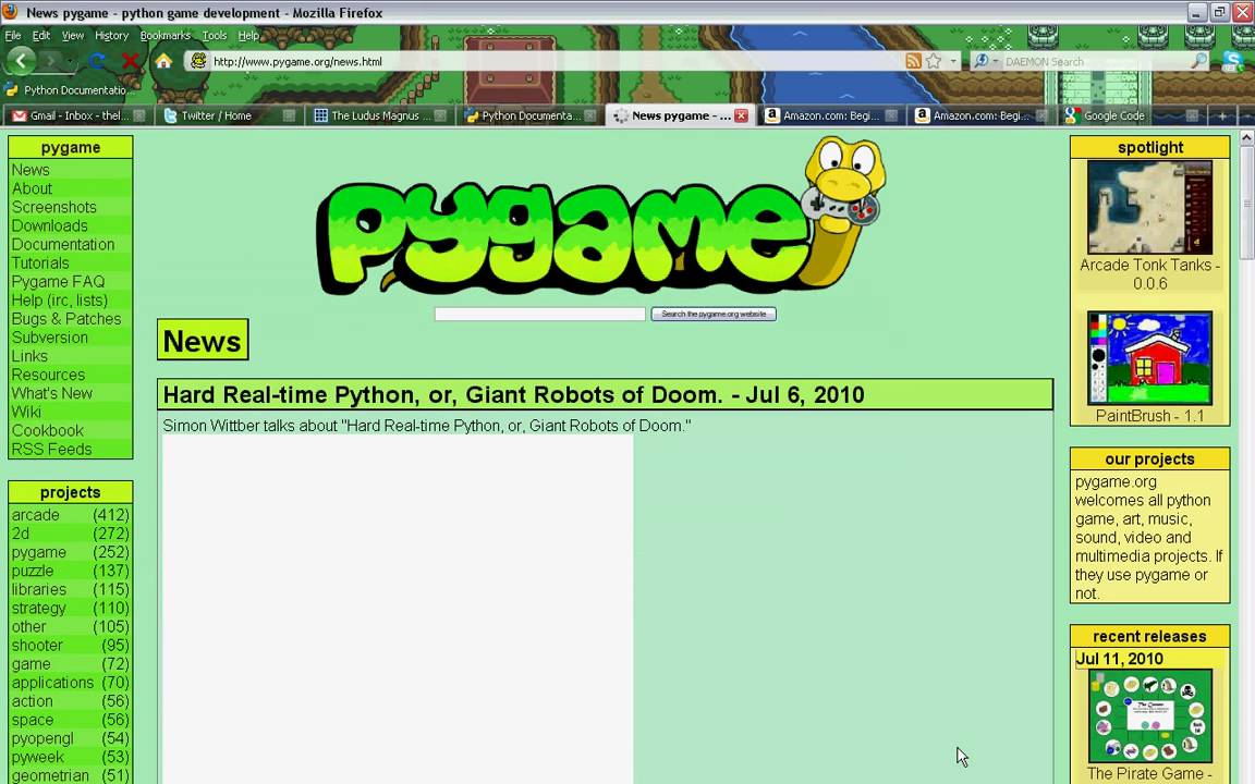 Библиотека pygame python