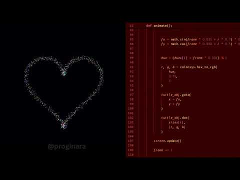 Particles Heart with Python #explorepage #foryou #trending