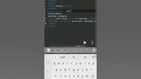 Write HTML code to change background colour of webpage using anwriter App on Android mobile
