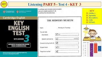 KET 3 Listening Part 5 Test 4 (Transcript + Key)