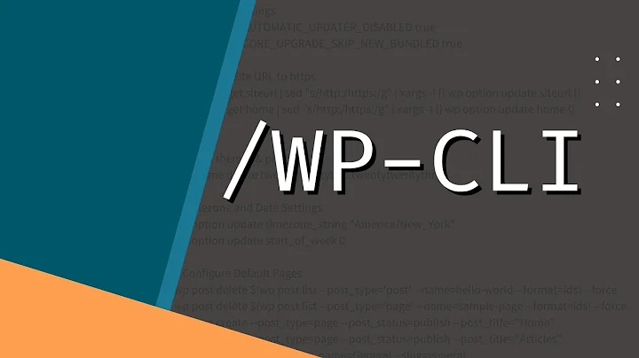 Configuring WordPress with WP CLI