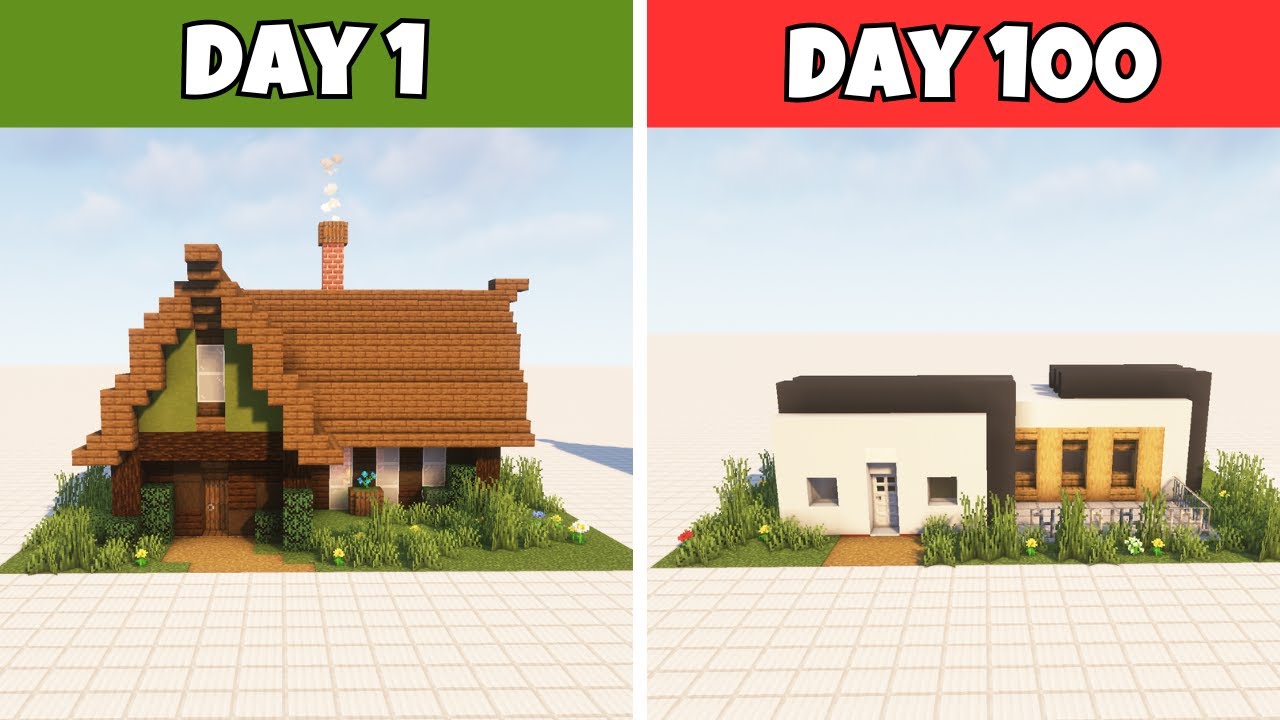 I Built the SAME House for 100 Days in Minecraft! 5000 Subscriber Special YouTube