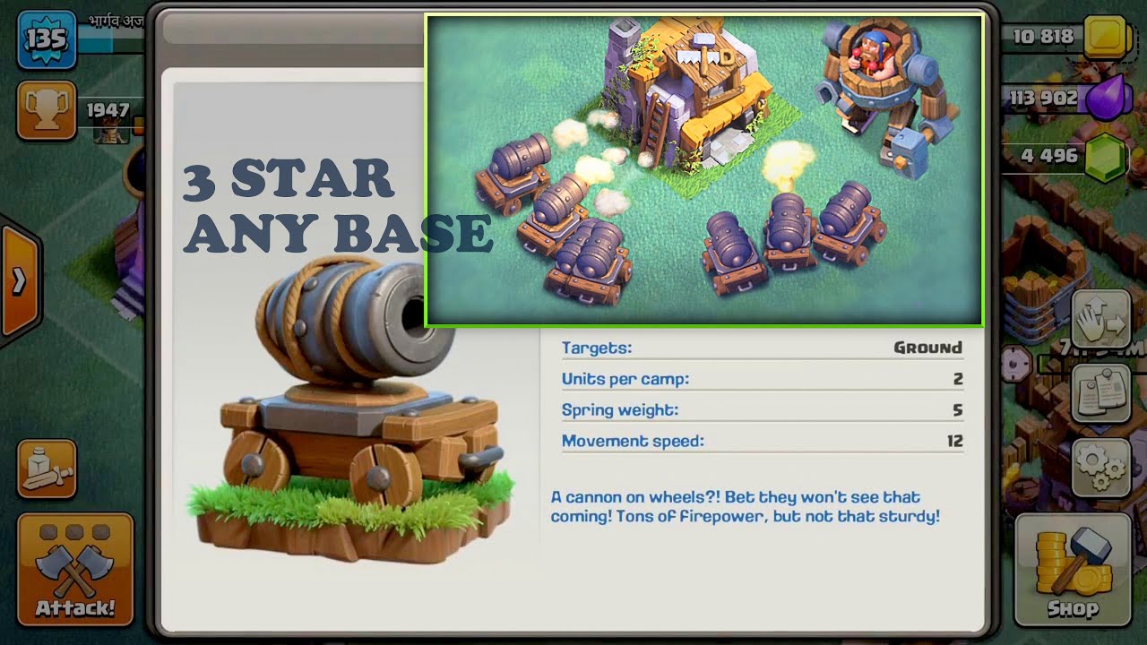 Wrecking Builder Bases with Cannon CartsAll Max Cannon Carts YouTube