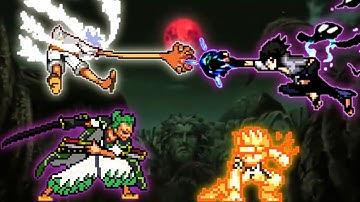 Wano Luffy V2(All Form) OP & Wano Zoro VS Naruto OP(All Form) edit & Sasuke Rinnegan V2 OP in  Mugen