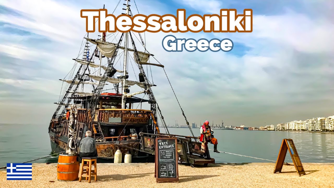 Thessaloniki, ギリシャ | 徒歩シティツアー 4K | 2023年3月15日