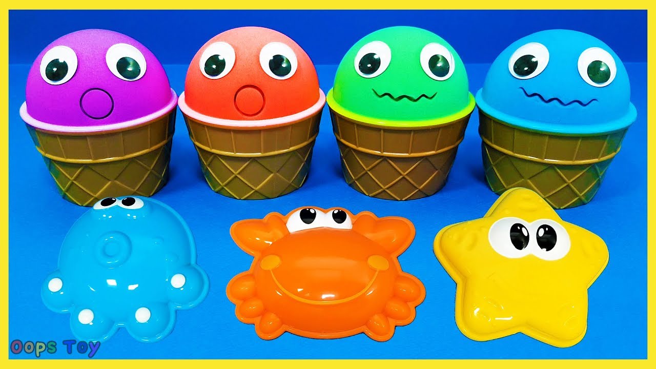 4 Цвета KineticSand Мороженое Чашки Дети｜Мстители Замороженные PJ Маски  яйца Игрушки｜OOPS TOY ★