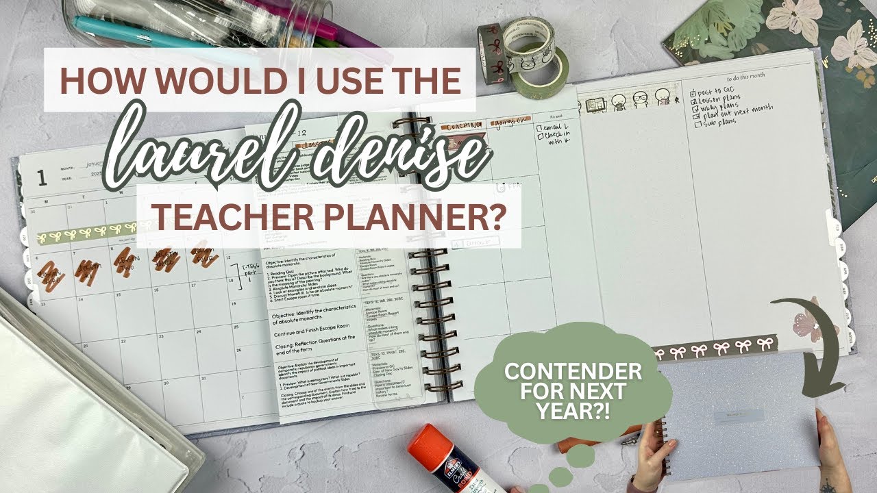 how would i use the laurel denise teacher planner?! LET'S PLAY! 🩵 | tattooed teacher plans