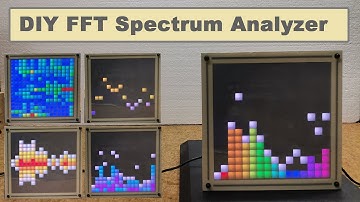 DIY simple FFT Spectrum Analyzer, VU meter, and Waterfall Analyzer on 16x16 Led Matrix