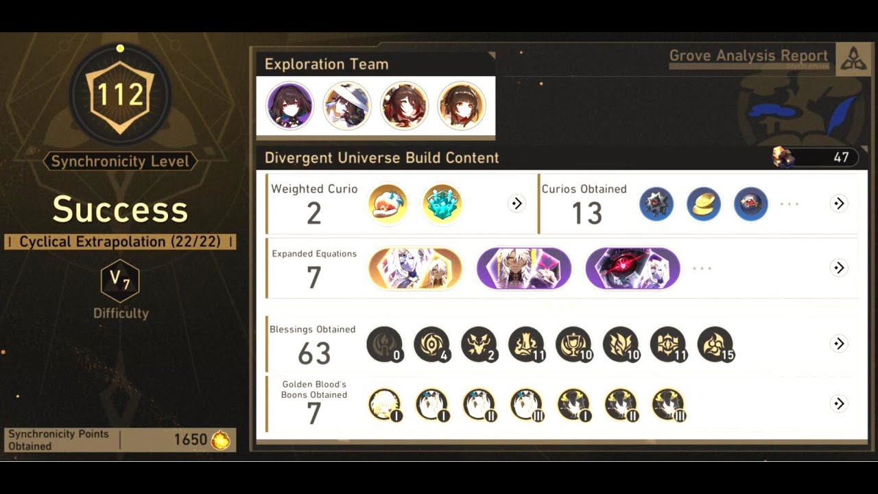 Honkai Star Rail - Divergent Universe X7 Xueyi Full playthrough without changing party (E0 Supports)