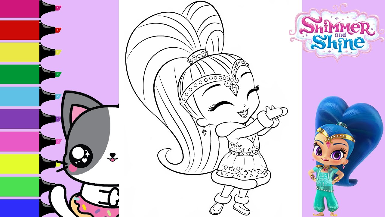 Coloring Shimmer and Shine Winter Jacket Shine Coloring Book Page ...