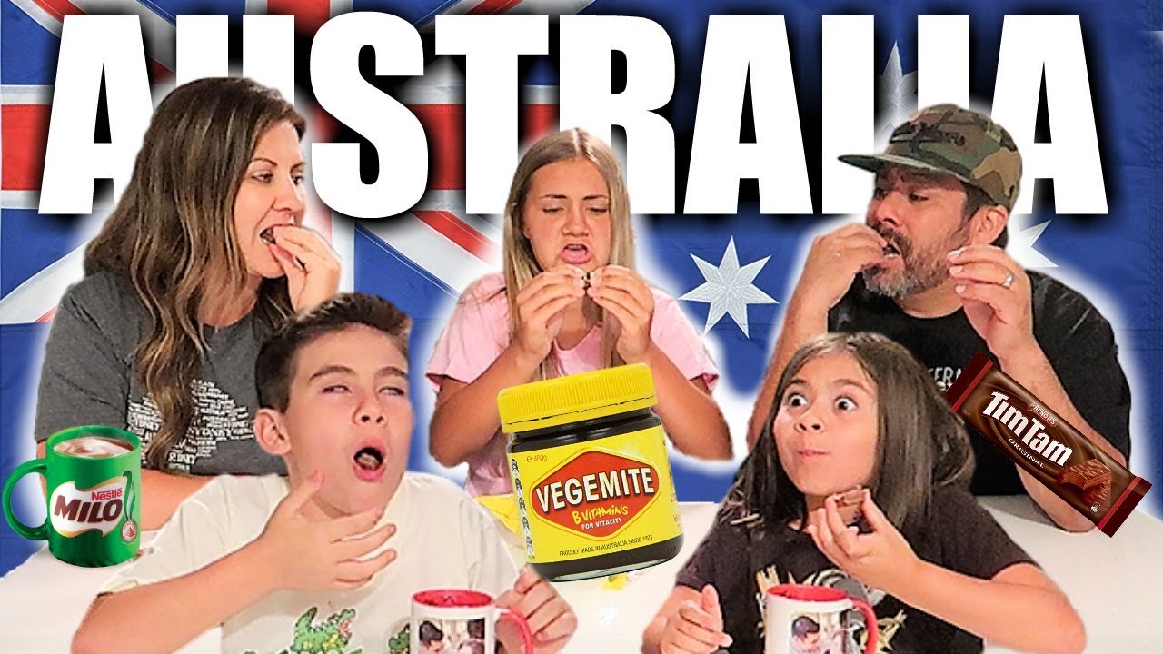 AMERICAN KIDS TRY AUSTRALIAN SNACKS | American Family Tries Australian Snacks & Vegemite Taste Test