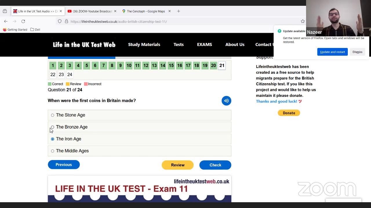 امتحان ال Life in the UK - المجموعة 11