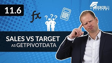 11.6. Sales vs Target as GETPIVOTDATA | Excel pivot tables COURSE