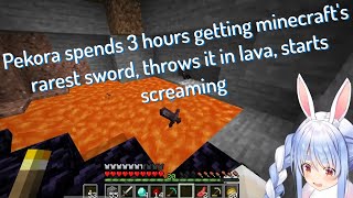 Pekora makes minecraft's strongest sword, throws it in lava for no reason
