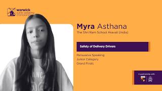 2026 Warwick PS Persuasive Speaking Junior Grand Finals | Myra Asthana