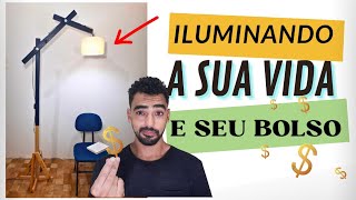 COMO FAZER uma luminária de chão INCRÍVEL, BARATA E FÁCIL de fazer EM 5 PASSOS