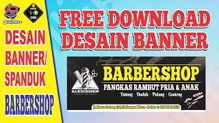 Desain Spanduk Barbershop Keren Banget! FULL CDR   GRATIS Download