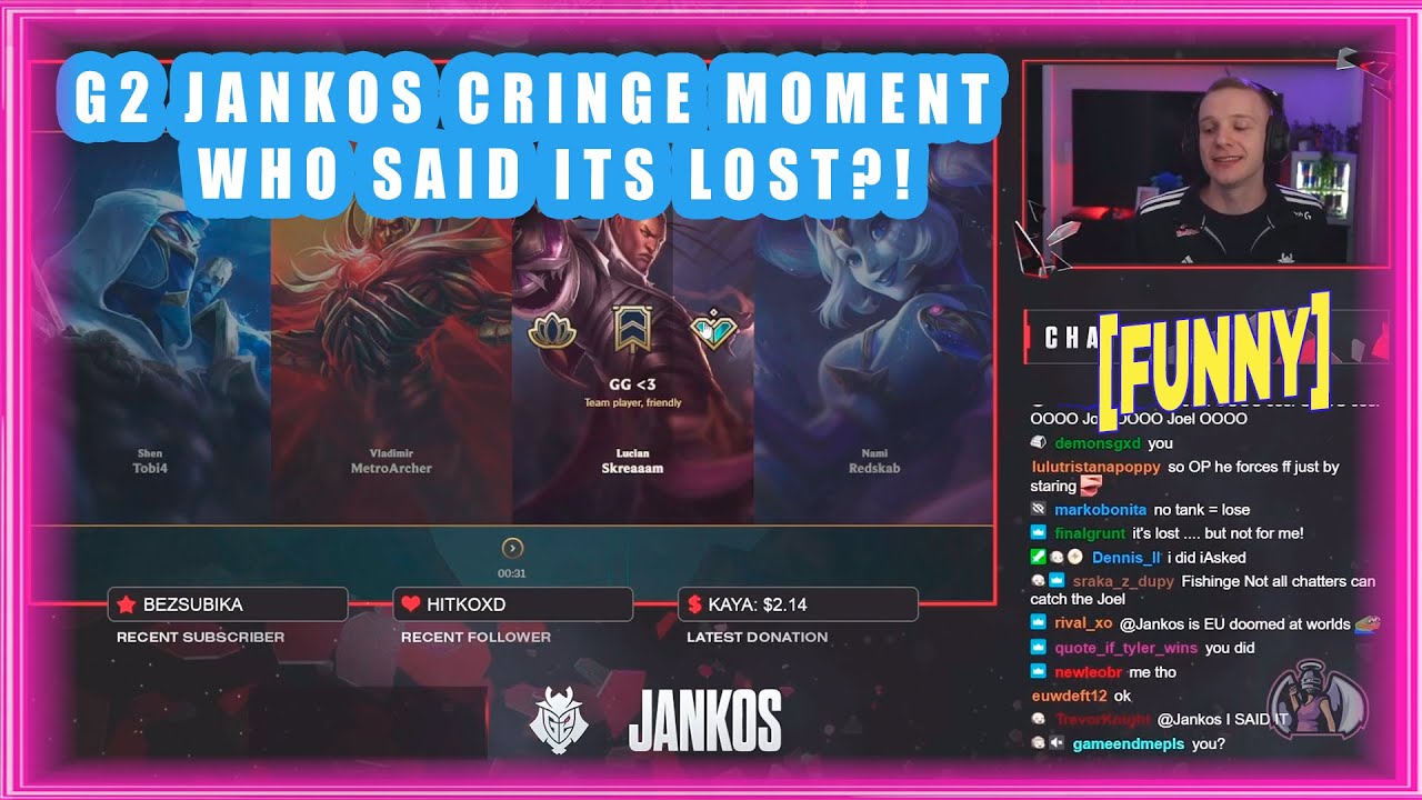 G2 Jankos Cringe Moment - Who Said Its LOST?! [FUNNY]