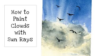 How to Paint Sun Rays behind Clouds with Watercolors