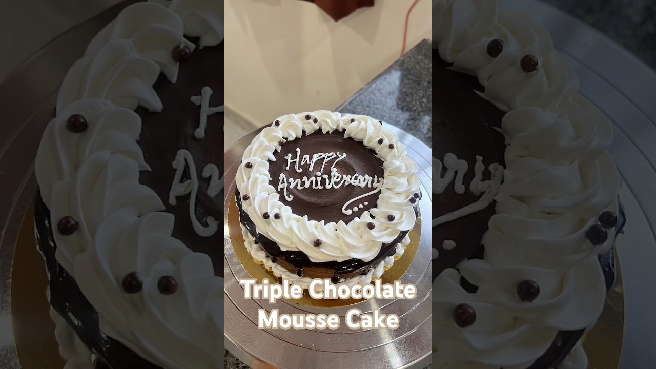 Triple Chocolate Mousse Cake #baking #cheflife