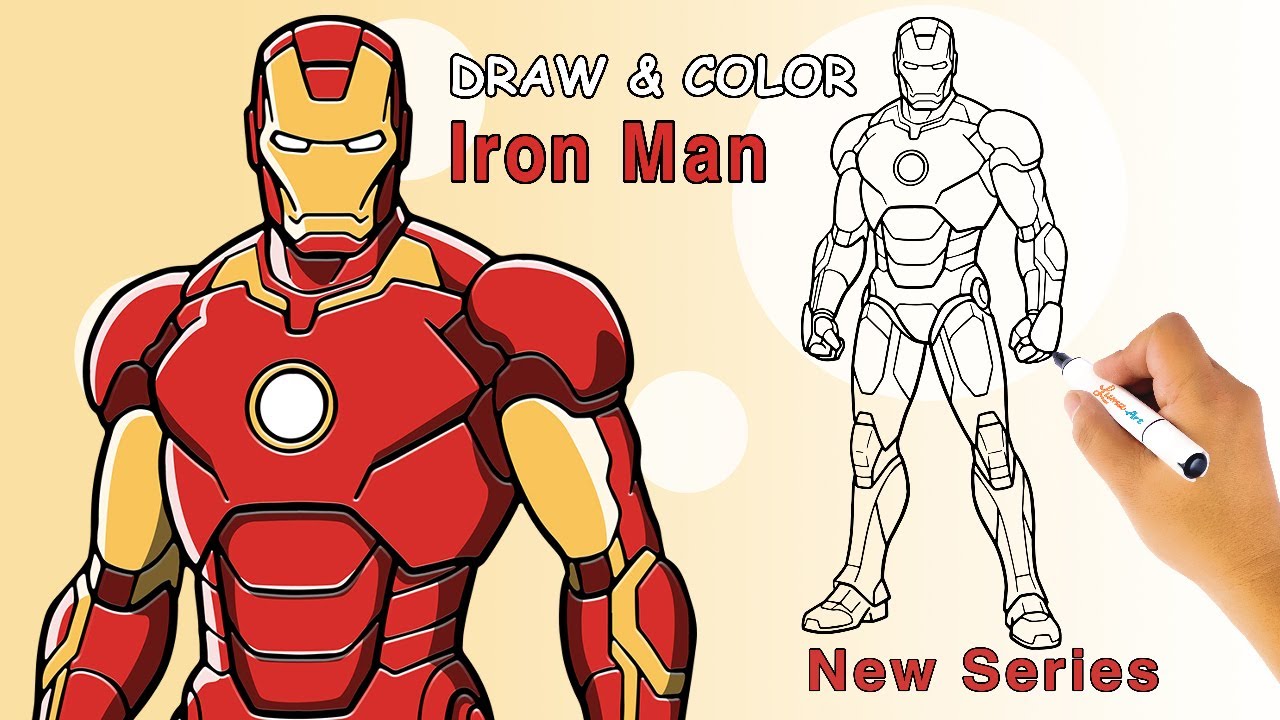 Draw & Color Superhero | Iron Man - YouTube
