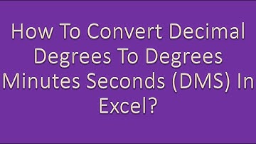 How to convert Decimal Degrees to DMS?