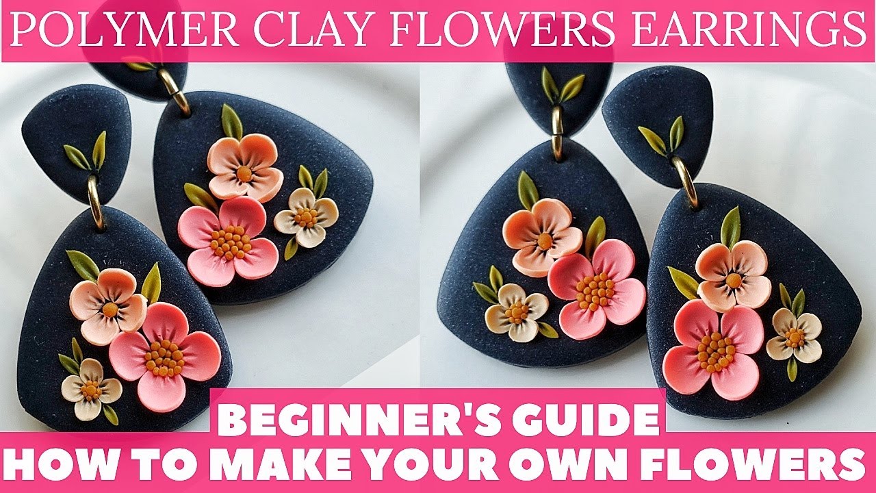 handmade clay flowers earring : r/clay