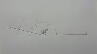 How to construct 165 degree angle with compass, Angle of 165 degree #shorts